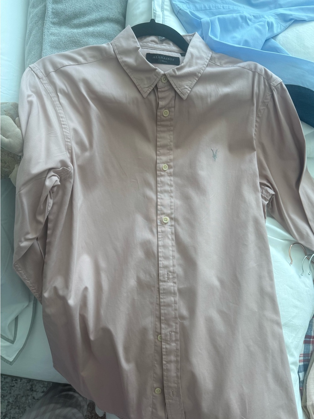 All Saints Men's Dusty Rose Button-Down Shirt